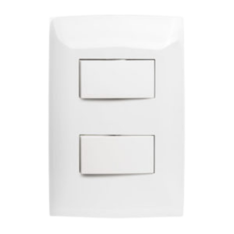 Doble interruptor de superficie Blanco - ElectroMaterial